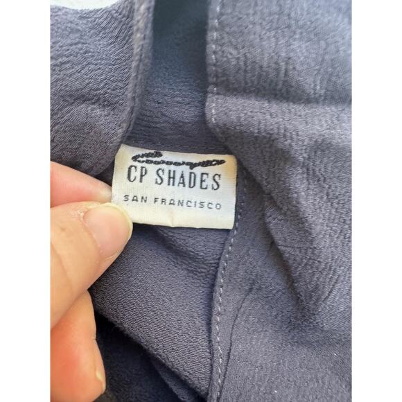 CP Shades Shirt Womens Large Blue Button Front Rayon Collared Long Sleeve Blouse - Picture 4 of 9